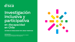 Portada del informe de investigación inclusiva, en color verde con una ilustración abstracta.